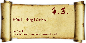 Hódi Boglárka névjegykártya